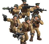 MEIEST 6 mini statuette militari di soldato della seconda guerra mondiale, modellino dell'esercito, giocattoli con più accessori per armi militari, set di bomboniere per bambini (esercito sovietico)