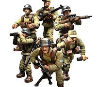 MEIEST 6 mini statuette militari di soldato della seconda guerra mondiale, modellino dell'esercito, giocattoli con più accessori per armi militari, set di bomboniere per bambini (esercito CN)
