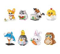 MEIEST Set di 8 mini animali da costruzione,Animale collezione a tema mattoni costruzione giocattoli,Carino decorazione per la casa