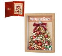 MEIEST Set di blocchi da costruzione con cornice per albero di Natale, set creativo di costruzione natalizia con cornice squisita, giocattoli di mattoni fantasy, decorazione per la casa (rosso)