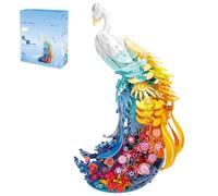 MEIEST Set di mattoncini da costruzione di pavoni,Pavone con piume di coda colorate particelle di mattoni BAU,Decorazione creativa per la casa