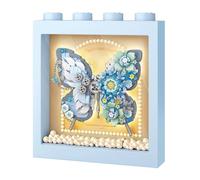 MEIEST Set di mattoncini da costruzione, motivo a farfalla, con cornice squisita, giocattolo da costruzione, decorazione per la casa (blu)