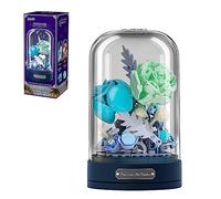 MEIEST Set di mattoni da costruzione con carillon e cupola antipolvere, collezione di fiori artificiali, giocattolo per la casa, 6+ (blu)