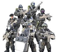 MEIEST SWAT - Set di 8 mini figure di polizia cittadina assemblati, con più accessori per armi militari, set di favore del partito per ragazzi e uomini (SDU)