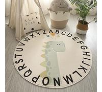 MEIFEISEWU Tappeto Rotondo Morbido per Bambini a Pelo Basso Antiscivolo Lavabile - Per Gattonare Nelle Camerette di Ragazzi e Ragazze, Camera da Letto