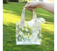 MEIFULLE Lot de 3 Petits sacs cadeaux transparents en Forme de Marguerite pour dragées de Mariage, emballage Cadeau pour bonbons, boîte à Main pour invités, décoration de fête d'anniversaire de Noël