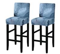 Meigeh Copri Sedie Cucina Coprisedia Elasticizzati con Schienale Basso Coprisedia dello Sgabello da Bar Coprisedia da Pranzo 2 Pezzi Pinellia