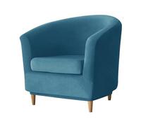 Meigeh Copripoltrona Chesterfield 1 Posto Fodere per Poltrona Velluto 2 Pezzi Copripoltrona Elasticizzato da Tullsta Club Copripoltrona per Cocktail Peacock Blue