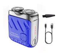 Meigline Mini Shaver - Electric Waterproof Shaver for Men with USB Charging, LED Power Display, Precision Trimming & Travel-Friendly Design (Blue)