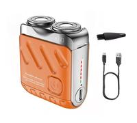Meigline Mini Shaver - Electric Waterproof Shaver for Men with USB Charging, LED Power Display, Precision Trimming & Travel-Friendly Design (Orange)