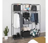 meihe Armadietto portaoggetti in tela, armadio per vestiti, guardaroba, guardaroba in tessuto non tessuto, armadio (150 x 175 x 45 cm, nero)