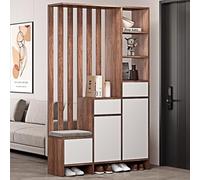 Meihkkud Mensola espositiva for la separazione del soggiorno, divisorio in legno, con appendiabiti e ripiano, decorativo for l'ufficio domestico(B)