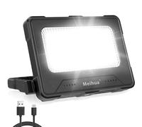 MEIHUA Faro LED Ricaricabile 60W 12000 mAh, Faretto LED Portatile, 4 Modalità, 5 Luminosità, Power Bank, Ricarica USB o Solare, Luce da Lavoro per Cantieri, Campeggio, Emergenza, Pesca