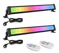 MEIHUA Proiettore LED RGB Barre 42 W 2 Pack Spot LED Colore Telecomando, 10 Colori e 30 modalità, Luminosità Regolabile, Impermeabile IP66, Timer e Memoria, Illuminazione per Halloween Bar Giardino