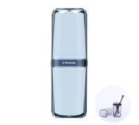 MEIJMJIA - Portaspazzolino da viaggio trasparente, contenitore per dentifricio, portatile, antipolvere, antibatterico, per casa, campeggio, scuola (blu trasparente)
