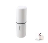 MEIJMJIA - Set di bicchieri d'acqua da viaggio, custodia per spazzolino da denti, porta spazzolini da denti e dentifricio, adatto per campeggio, viaggi, viaggi d'affari (Bianco)