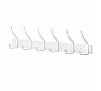 MEIJO Appendiabiti da Parete, Attaccapanni da Muro Attaccapanni da Parete Appendi Accappatoio Bagno Ingresso Cameretta Cucina (Bianco, 6 Ganci)