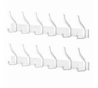MEIJO Appendiabiti da Parete, Attaccapanni da Muro Attaccapanni da Parete Appendi Accappatoio Bagno Ingresso Cameretta Cucina (Bianco, 6 Ganci 2PCS)