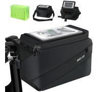 MEIJO Borsa Bici Manubrio con Adattatore Manubrio,6.5L Borsa Manubrio Bici e Bici Elettriche Impermeabile Grande Capacità Estino Bici Anteriore Bici e-bike,Nero