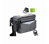 MEIJO Borsa Per Manubrio Con Adattatore Per Manubrio Per Bicicletta e Biciclette Elettriche, 5,2 l, Impermeabile, Cestino Anteriore Per Bicicletta e-Bike (Grigio, 5,2 l)