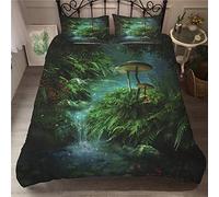 Meiju Mateju Parure Copripiumino con 3D Fungo Stampa e Federe in Microfibra Set di Biancheria da Letto per Letto Singolo Matrimoniale KingRagazzi Ragazze (220x240cm,Laghetto Koi)