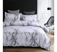 Meiju Mateju Set Copripiumino, marbling 2/3 Pezzi Set di Biancheria da Letto Set Copripiumino e Federa Set di Biancheria da Letto Morbida e Traspirante (260x230cm,Grigio)