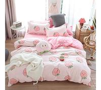 Mateju Set di Biancheria da Letto per Bambini, Copripiumino 135x200cm e Federe 50x75cm, Stampa Pesca Set Copripiumino e Federe per Singolo/Matrimoniale/King, Ragazza