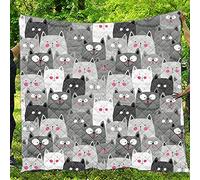 Meiju-shop Mateju Copriletto Trapuntato Singolo in Microfibra, Bed Linen Matrimoniale Primaverile Estivo,Coperta 3D Stampato Lenzuolo Copriletto Singolo Leggero (Gatto,180x200cm)