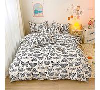 Meiju-shop Set Biancheria da Letto 4 Pezzi, Mateju Set Copripiumino Singolo Matrimoniale in Microfibra Morbido, Cartone Animato Copripiumino con Lenzuola et 2 Federa Confortevole (Farfalla,140x200cm)