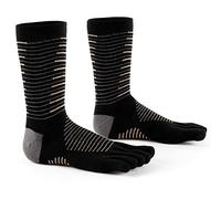 MeiKan Calzini con Dita Separate, Coolmax calzini da trekking/calzini da corsa per uomini e donne per scarpe con le dita, 2 paia di calzini da ginnastica per diversi sport (Nero, 44-47)