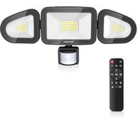 MEIKEE 42W Faretto con Sensore di Movimento 3600LM 6500K Bianca Fredda IP66 Impermeabile con Telecomando 4 Modalità 3 Timer Faro led da Esterno per Giardino Cortile Garage