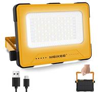 MEIKEE Faro LED Ricaricabile, Lampada da Lavoro Portatile con Cavo USB e Pannello Solare, 16 Modalità, Batteria 10000mAh, Power Bank, con 2 magneti, Luce da Campeggio per Cantiere Emergenza Pesca