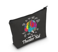 MEIKIUP Mind of a Theatre - Borsa per trucco divertente con musica di Broadway, regalo teatrale per attrici e attori, Theater Kid Bag Nero, Unisex-adulto