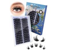 MEILAIMDY Cluster di Ciglia DIY, 0,07mm Curva C Ciglia Artificiali 140 Pezzi Mix 10-15mm, Mega Volume Morbide Banda Sottile Fibra PBT Flessibile Riutilizzabili a Grappoli per Principianti (DIY005)