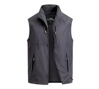 MeiLayM Gilet da Uomo All'aperto Gilet Casual Asciugatura rapida Giubbotto Pesca Senza Maniche Gilet Leggero Multi-Tasca Gilet Sport Giubbino Caccia Fotografi Gilet Grigio,L