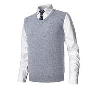 MeiLayM Gilet da Uomo Inverno V-Collo Senza Maniche Gilet con Scollo V Panciotto Maglione Cardigan Canotte Pullunder Smanicato Pullover Misto Scollo Commerciale Maglieria Panciotto