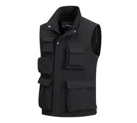 MeiLayM Uomo Gilet Pesca All'aperto Multi-Tasca Gilet Leggero Panciotto da Sportivo Giubbotto Casual Traspirante Senza Maniche Caccia Campeggio Gilet da Trekking e Attività Nero,M