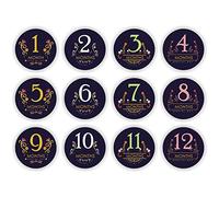 Meilenstein Sticker Baby, Fiore Meilenstein Sticker Mensile Numeri Stickers Performance Sticker Meilenstein Card Foto Puntelli Regalo Memoriale Gravidanza Ciclo Adesivi 12 pezzi