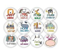Meilenstein Sticker Baby, Meilenstein Aufkleber Performance Stickers Meilenstein Karten Foto Puntelli di scena Baby Regalo Memorial Sticker Gravidanza Ciclo Adesivi per la nascita Baby Party 12 pezzi