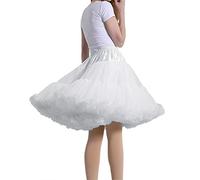 MeiLiMiYu Sottogonna da donna per adulti, gonna a tutù gonfia a strati, per balletto, tulle, sottogonna, bianco, taglia unica