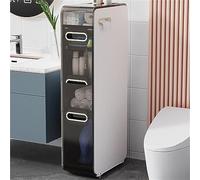 MEILISHAOMEI Armadietto da bagno con 3/4 cassetti, moderna unità portaoggetti in plastica, cassettiera sottile e stretta per bagno, soggiorno e corridoio (colore: bianco+foglia di tè, dimensioni: 96,5