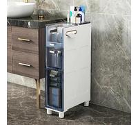 MEILISHAOMEI Armadietto da bagno stretto, a torre sottile, con cassetti e ruote trasparenti, robusto comò stretto per bagno, camera da letto, ingresso, nessun montaggio richiesto
