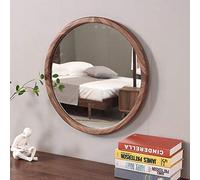 MEILISHAOMEI Specchio Rotondo Moderno con Cornice in Legno di Noce Nero da 50 cm, 60 cm, 70 cm - Decorazione da Parete per Camera da Letto, Ingresso, Soggiorno