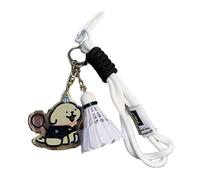 Meiliyizu Cartoon Dog Badminton Catena Ciondolo Piccolo Portachiavi Acrilico Anelli Amante Coppie Acrilico