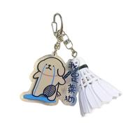 Meiliyizu Cartoon Dog Badminton Catena Ciondolo Piccolo Portachiavi Acrilico Anelli Amante Coppie Acrilico