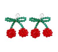 Meiliyizu Ciondoli per scarpe, 2 pezzi, eleganti ciondoli a forma di ciliegia, ciondolo a forma di ciliegia, ciondolo a forma di cuore, ciondolo per borsa, moderno, elegante portachiavi a forma di