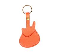 Meiliyizu Contenitore per plettro per chitarra, tasca per accessori per chitarra, tasca con portachiavi, porta plettro per chitarra, custodia in PU texture, Arancione