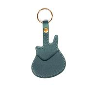 Meiliyizu Contenitore per plettro per chitarra, tasca per accessori per chitarra, tasca con portachiavi, porta plettro per chitarra, custodia in PU texture, Verde