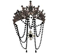 Meiliyizu Gothic Crown Copricapo Gothic Crown Copricapo Vergine Maria Medievale Principessa Regina Fascia Adatto per Fotografia Palcoscenico Puntelli