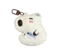 Meiliyizu Moda Elegante Colore Capybaras Portachiavi Fascino Bella Vestire Robusto Ciondolo Peluche Per Borse E Chiavi Decorazione Morbido Toy Keychain, bianco, Taglia unica